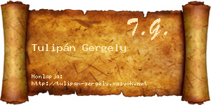 Tulipán Gergely névjegykártya